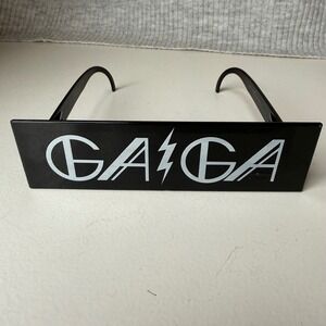 Authentic Lady Gaga Black Statement Glasses White Lightning Bolt Music Rare